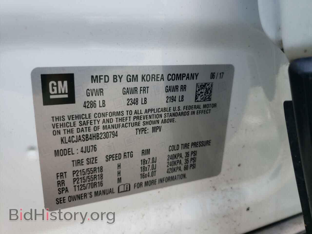 2017 BUICK ENCORE - VIN: KL4CJASB4HB230794 - Photo 10