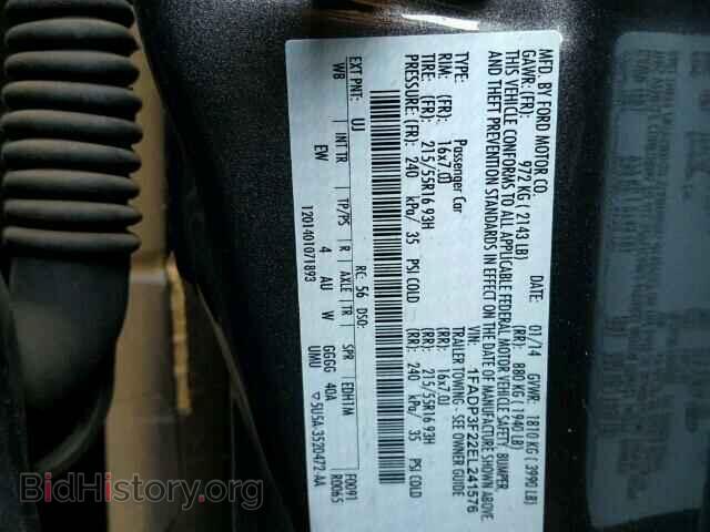 2014 FORD FOCUS - VIN: 1FADP3F22EL241576 - Фото 10
