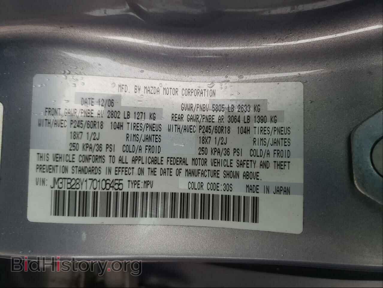 2007 MAZDA CX-9 - VIN: JM3TB28Y170106455 - Фото 10