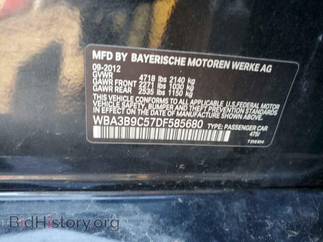 2013 BMW 3 SERIES - VIN: WBA3B9C57DF585680 - Фото 12