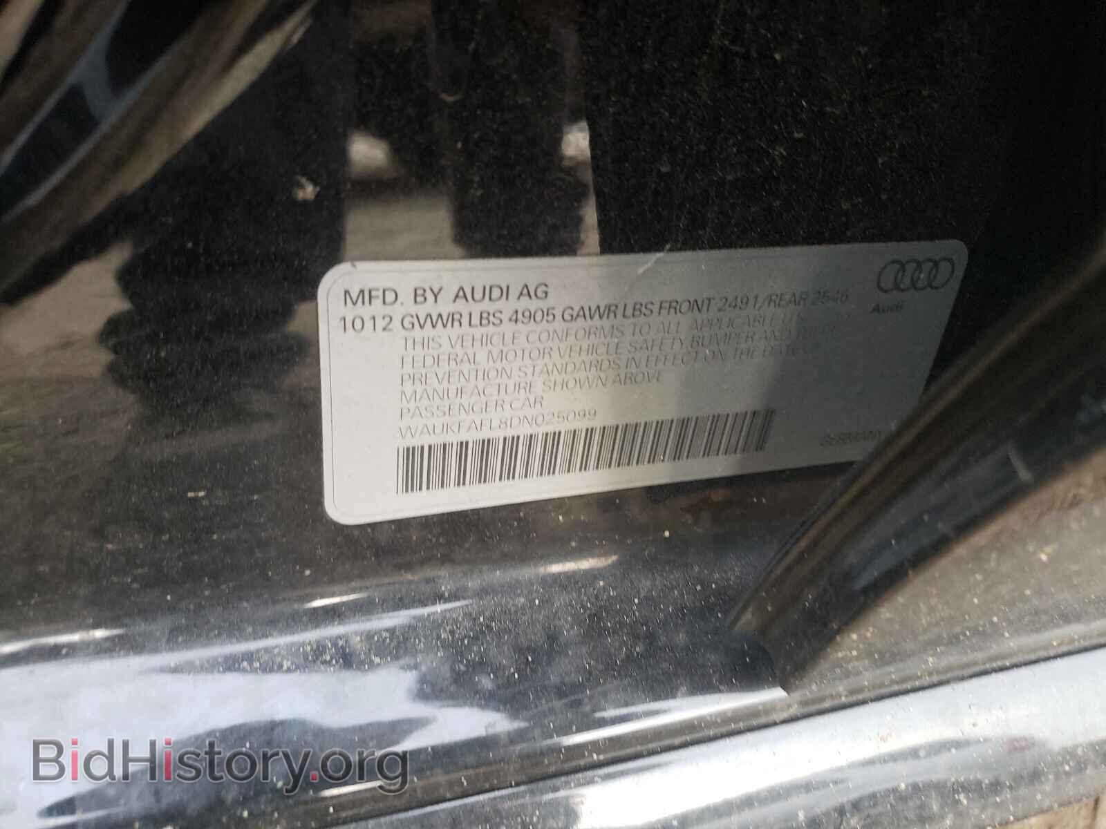 2013 AUDI A4 - VIN: WAUKFAFL8DN025099 - Фото 10