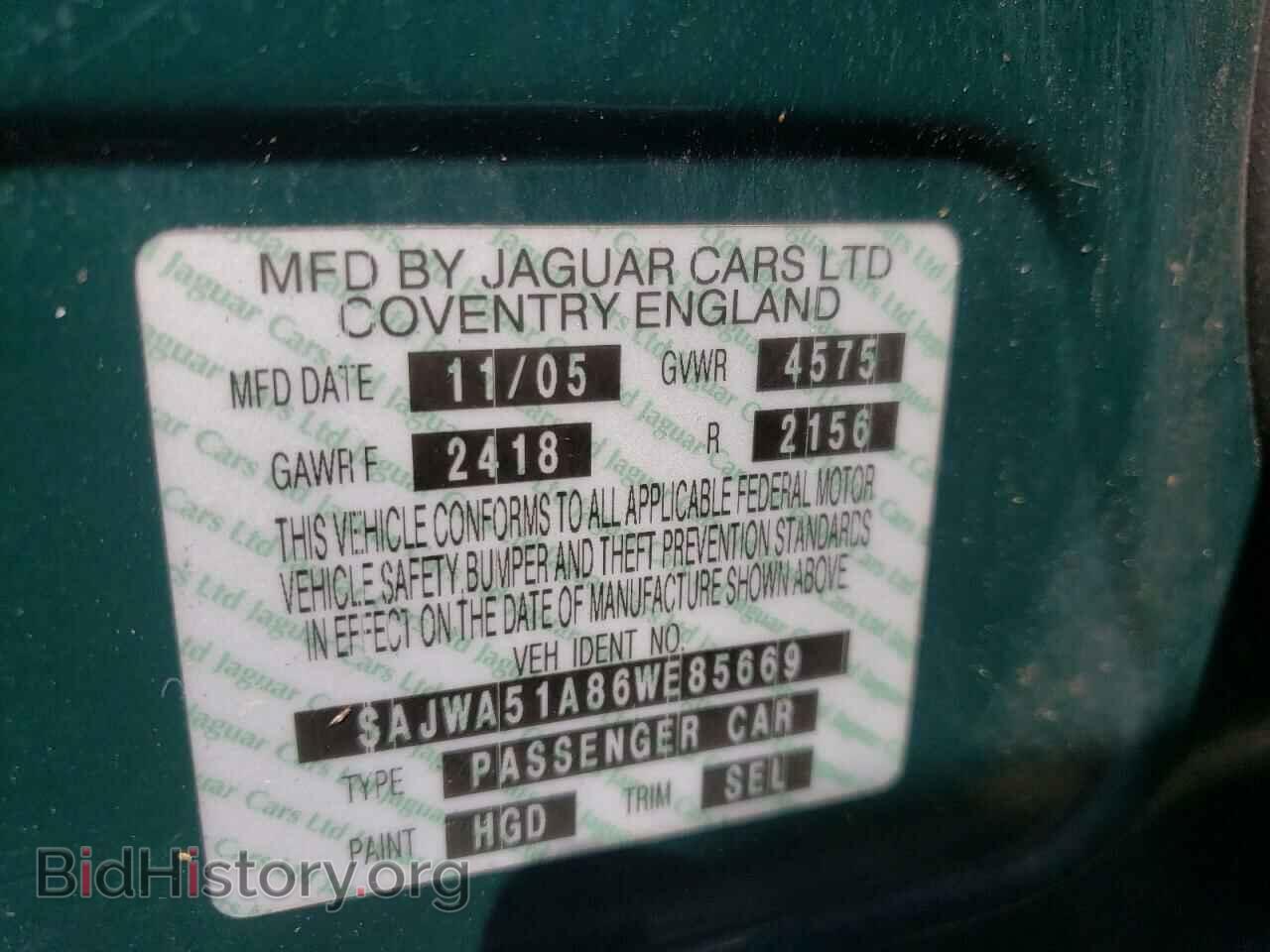 2006 JAGUAR X-TYPE - VIN: SAJWA51A86WE85669 - Фото 10