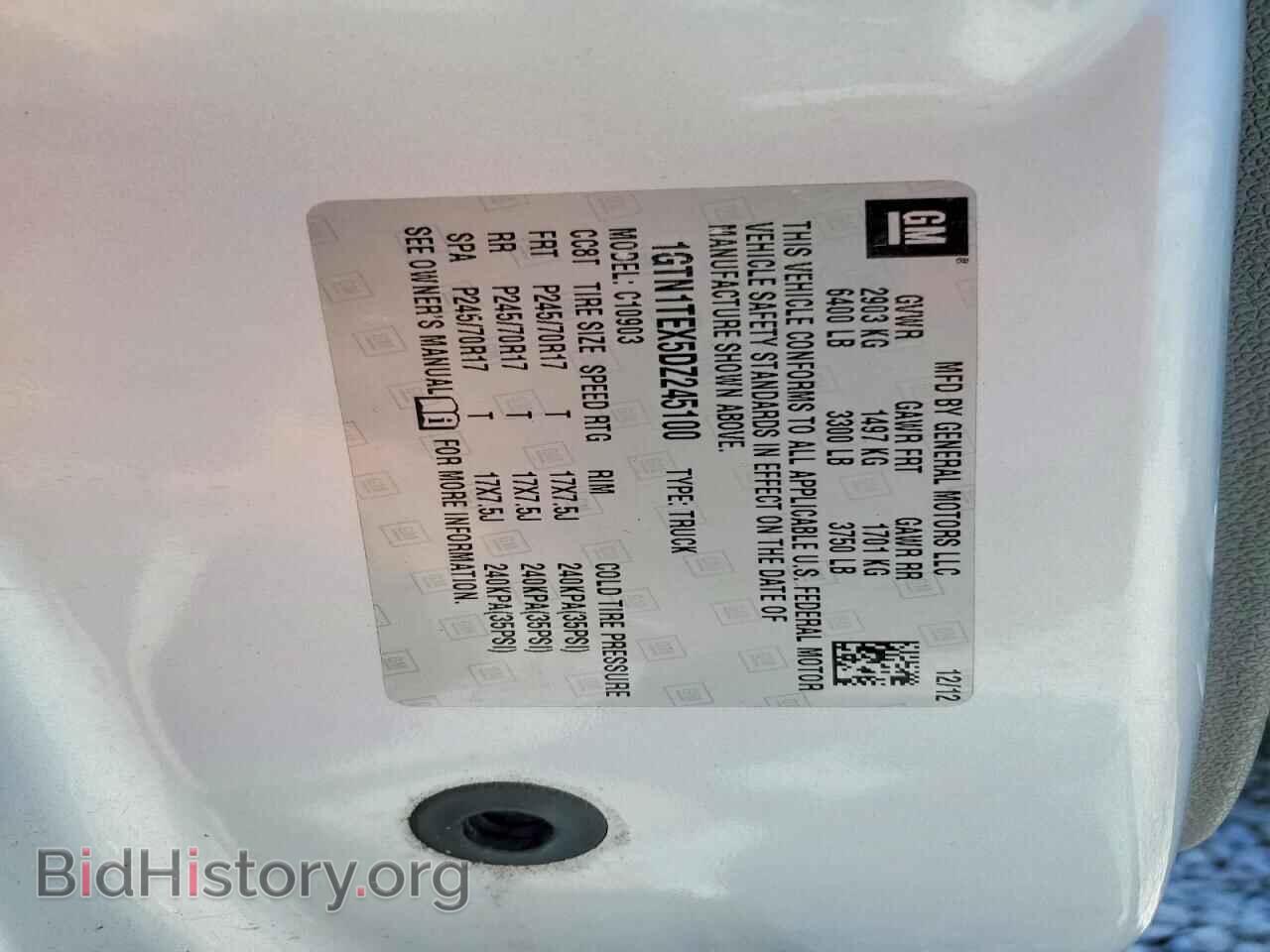 2013 GMC SIERRA - VIN: 1GTN1TEX5DZ245100 - Фото 12