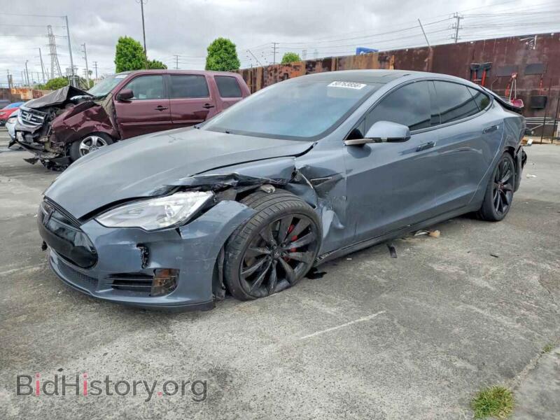2014 Tesla MODEL S (VIN 5YJSA1H16EFP38287) — photo 1 of 14, Copart, damage: front end