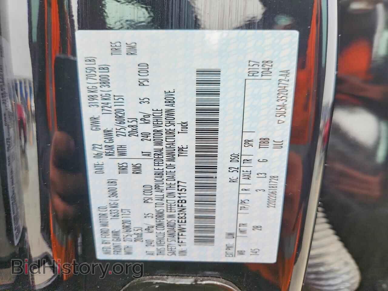 2022 FORD F150 - VIN: 1FTFW1E83NFB11577 - Фото 12