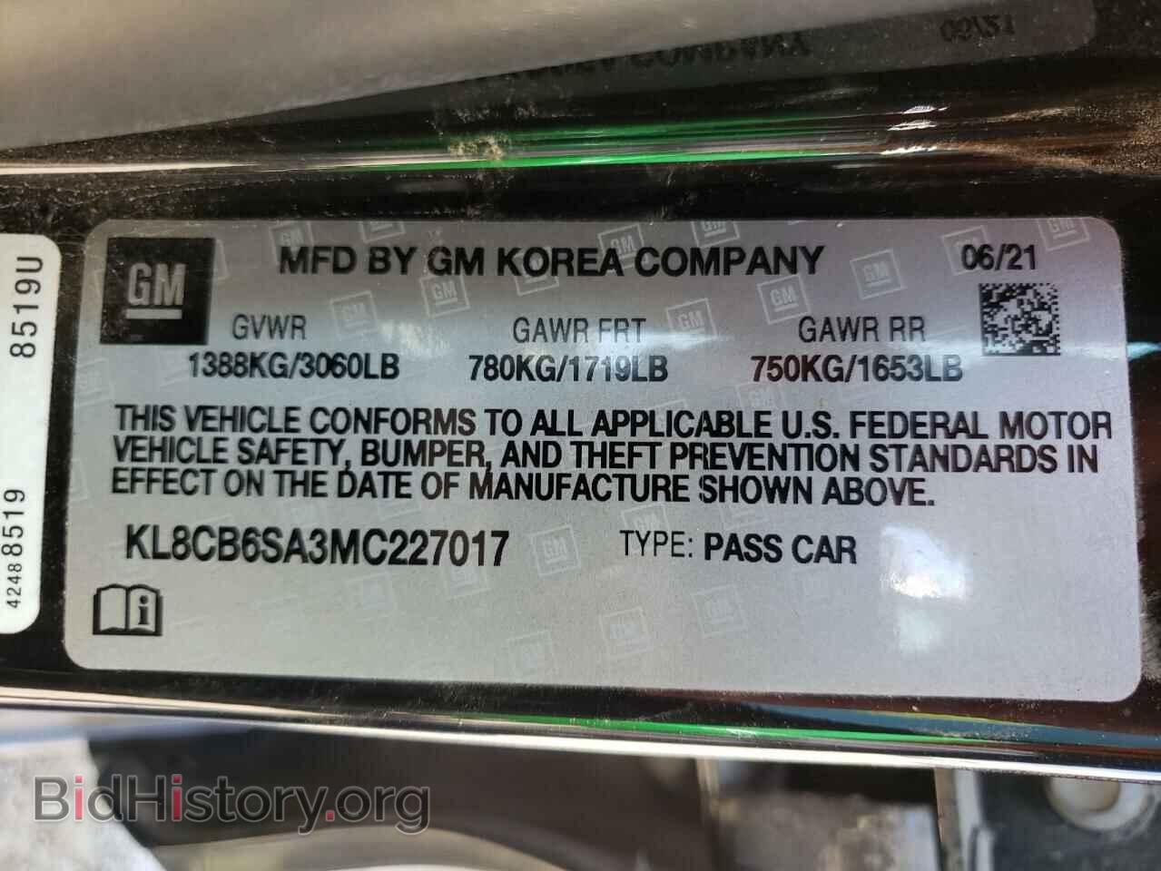 2021 CHEVROLET SPARK - VIN: KL8CB6SA3MC227017 - Фото 10