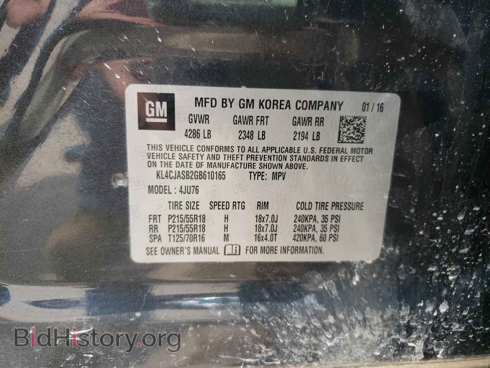 2016 BUICK ENCORE - VIN: KL4CJASB2GB610165 - Photo 10