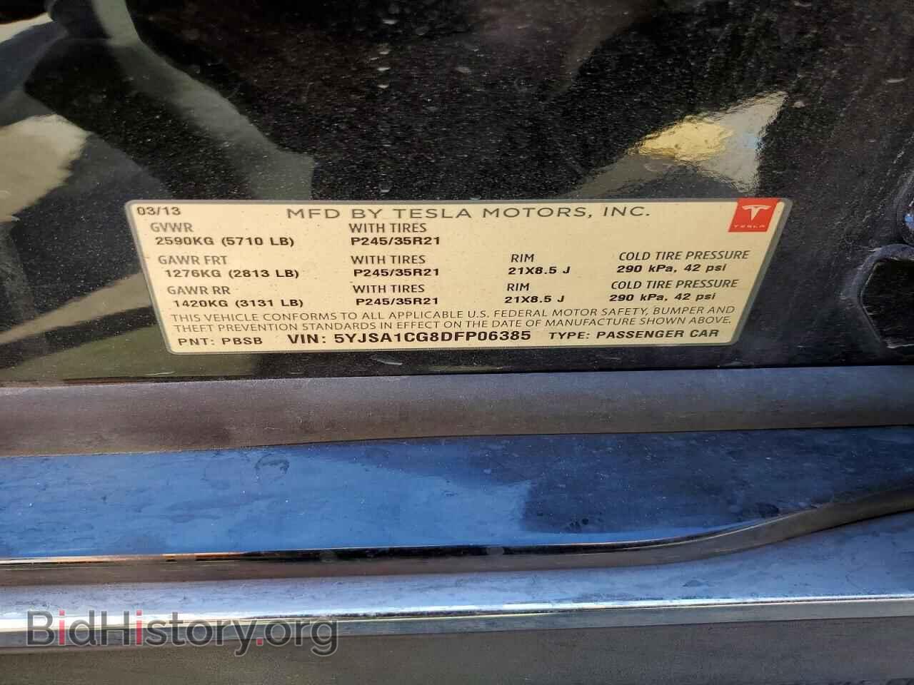 2013 TESLA MODEL S - VIN: 5YJSA1CG8DFP06385 - Photo 13