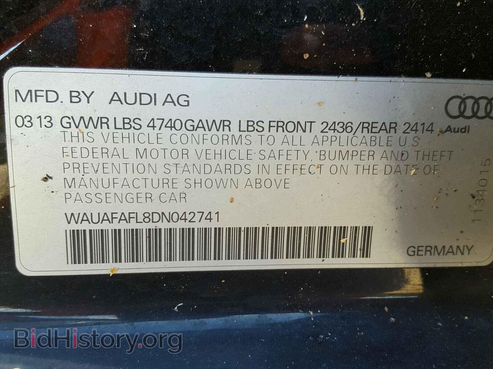 2013 AUDI A4 - VIN: WAUAFAFL8DN042741 - Фото 10