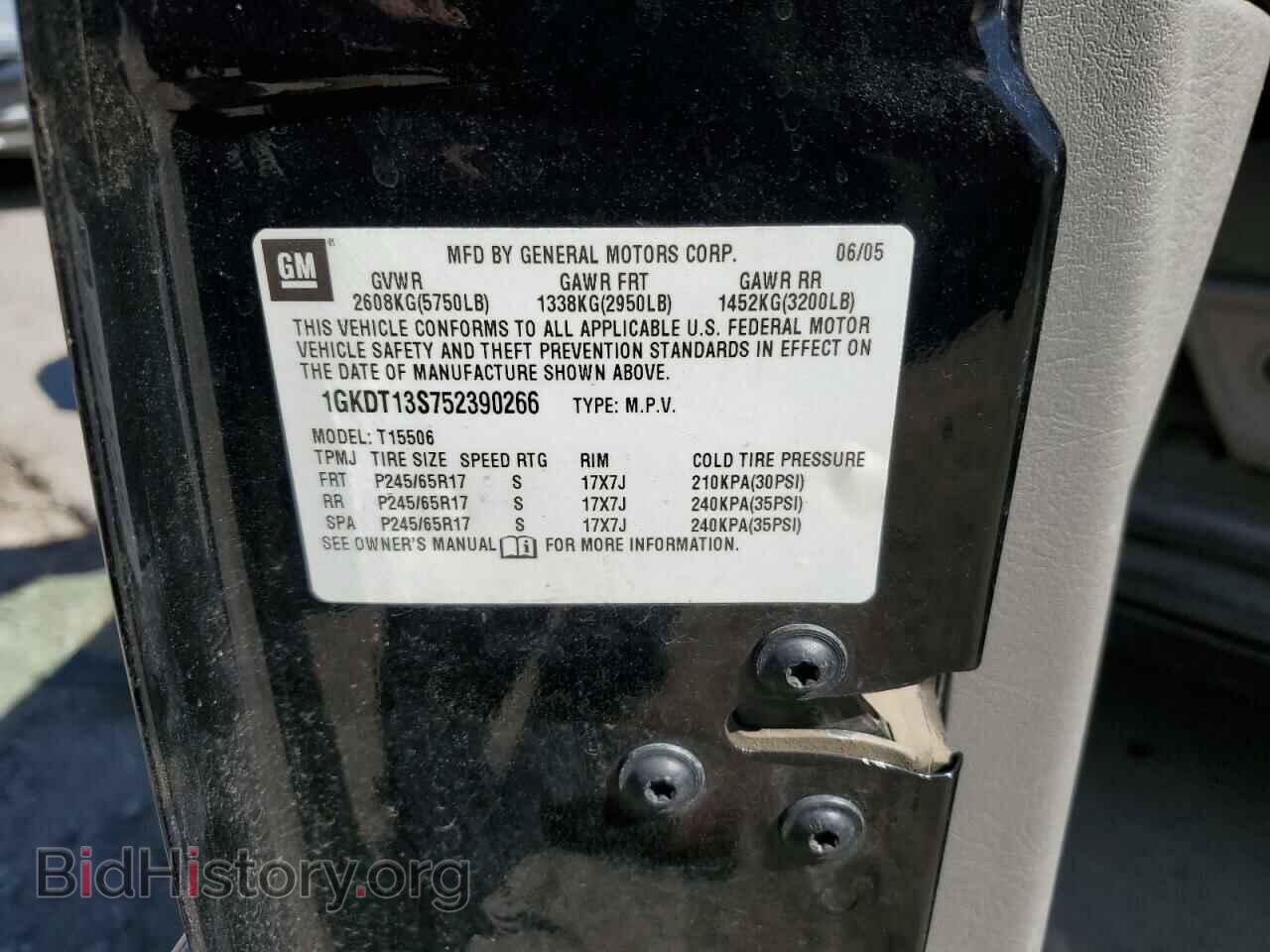 2005 GMC ENVOY - VIN: 1GKDT13S752390266 - Фото 15