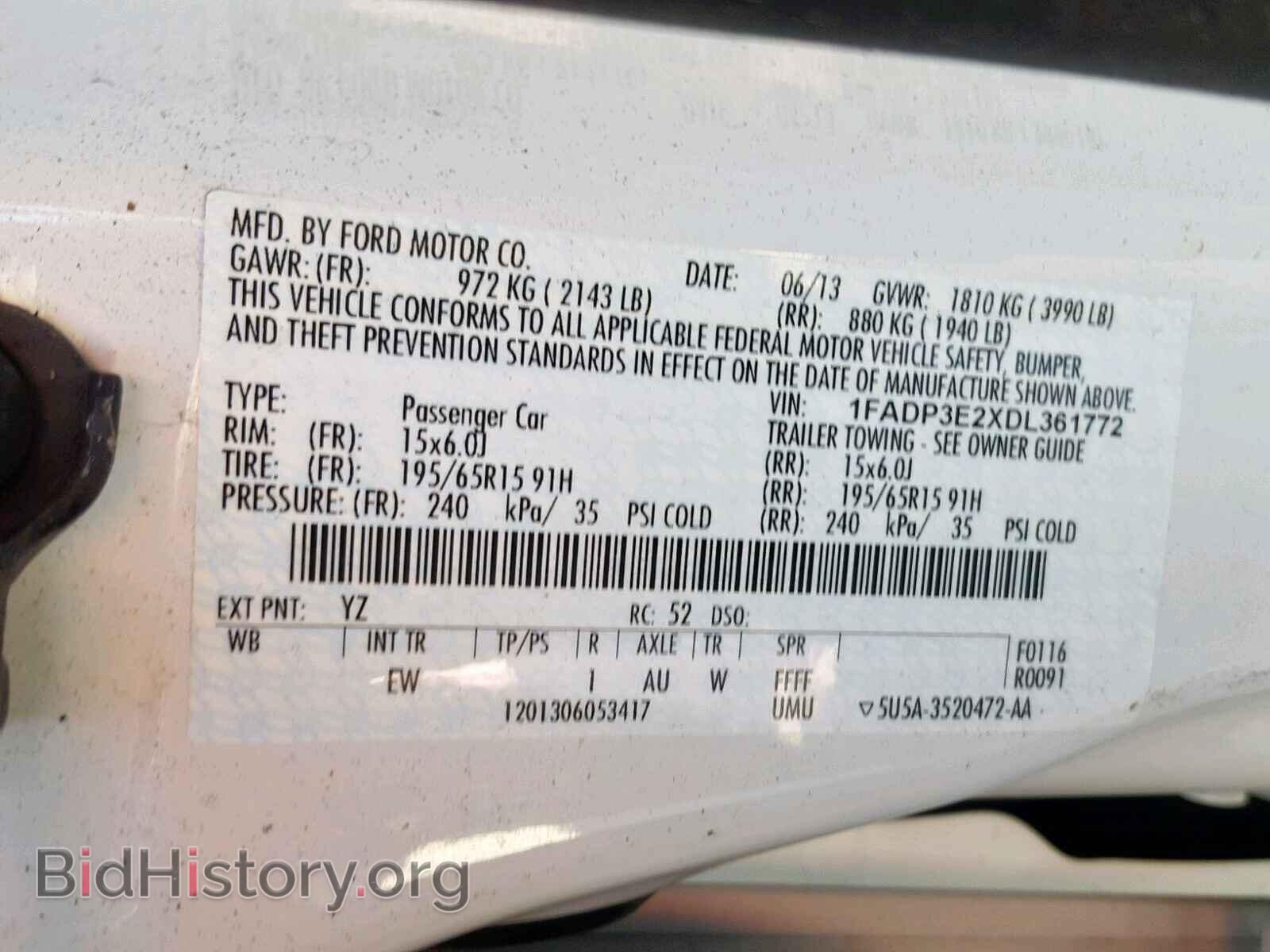 2013 FORD FOCUS - VIN: 1FADP3E2XDL361772 - Фото 10