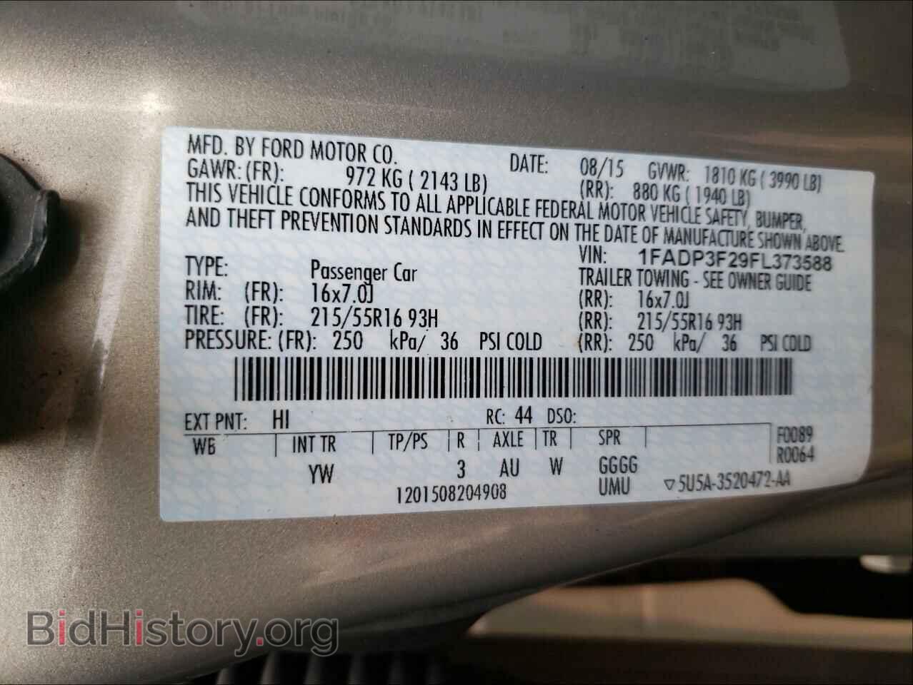2015 FORD FOCUS - VIN: 1FADP3F29FL373588 - Фото 10