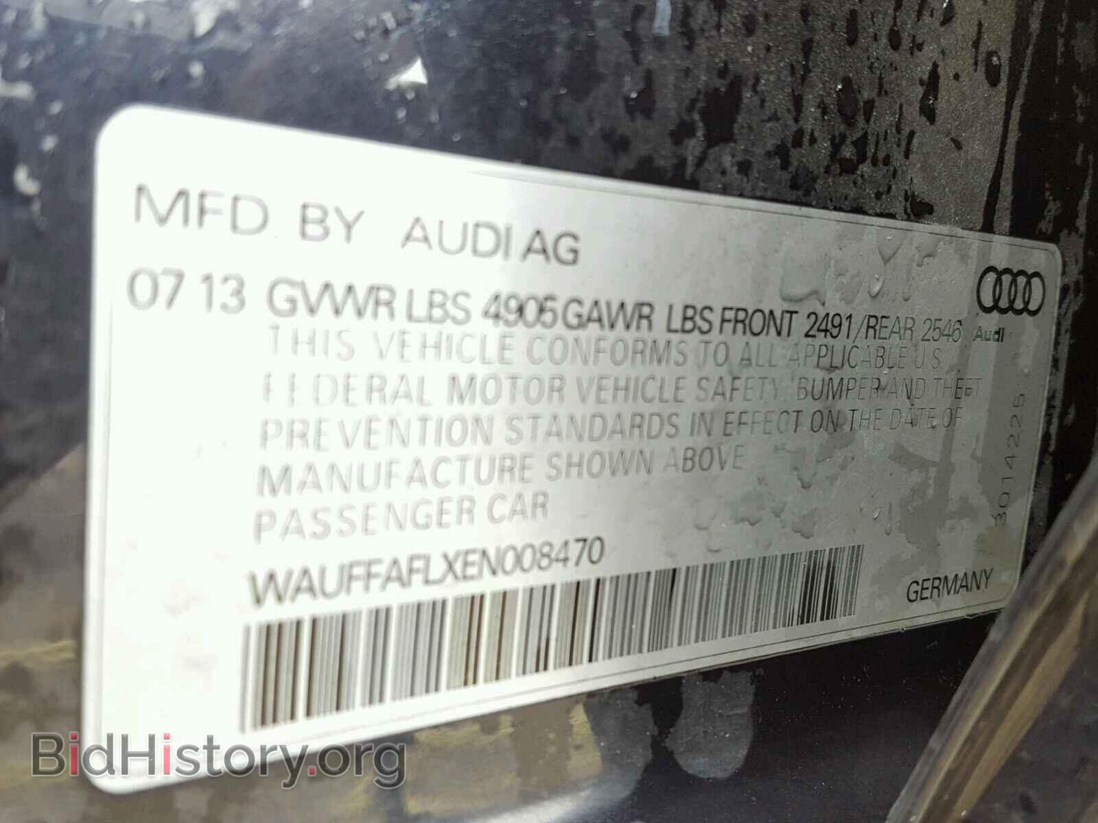 2014 AUDI A4 - VIN: WAUFFAFLXEN008470 - Фото 9