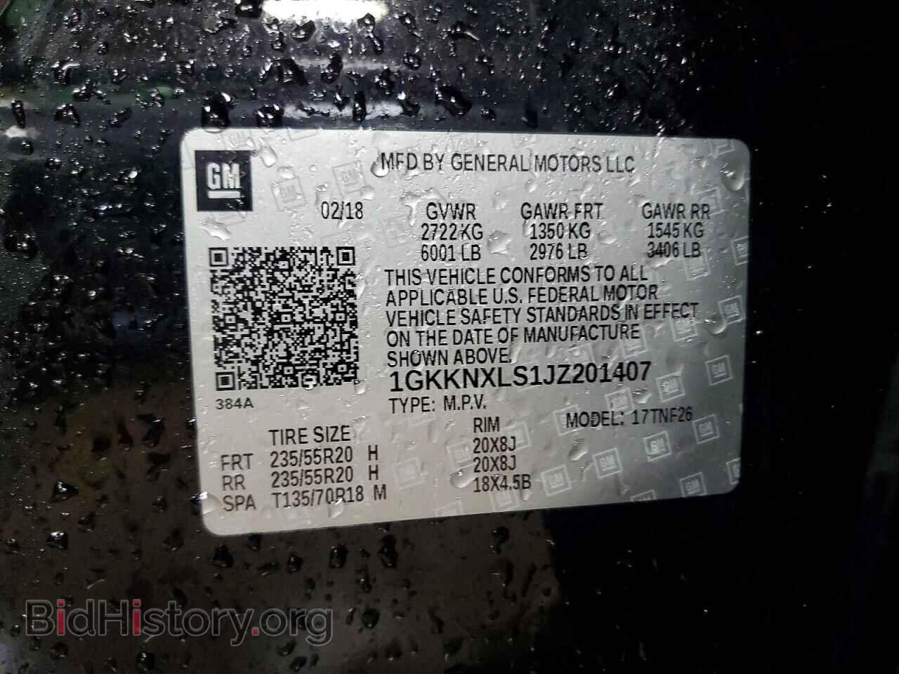 2018 GMC ACADIA - VIN: 1GKKNXLS1JZ201407 - Фото 13
