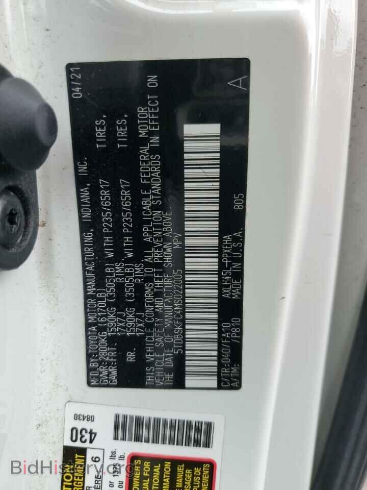 2021 TOYOTA All Models - VIN: 5TDBSKFC4MS022005 - Photo 15