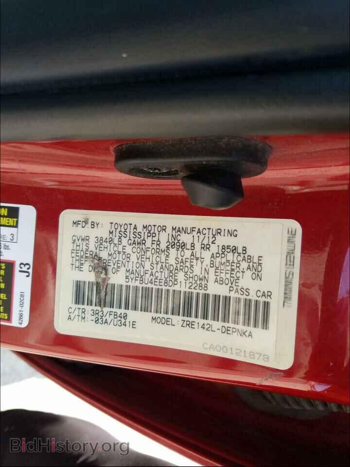 2013 TOYOTA COROLLA - VIN: 5YFBU4EE8DP112288 - Фото 10