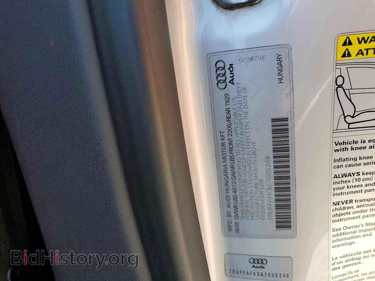 2010 AUDI TT - VIN: TRUFFAFK3A1005248 - Photo 12