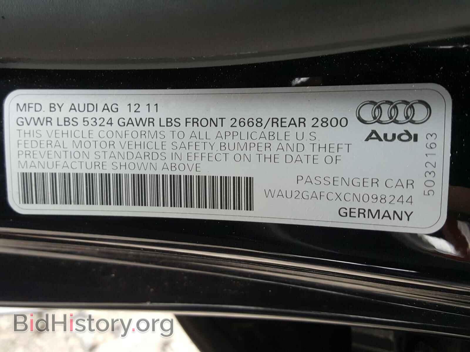 2012 AUDI A7 - VIN: WAU2GAFCXCN098244 - Фото 10