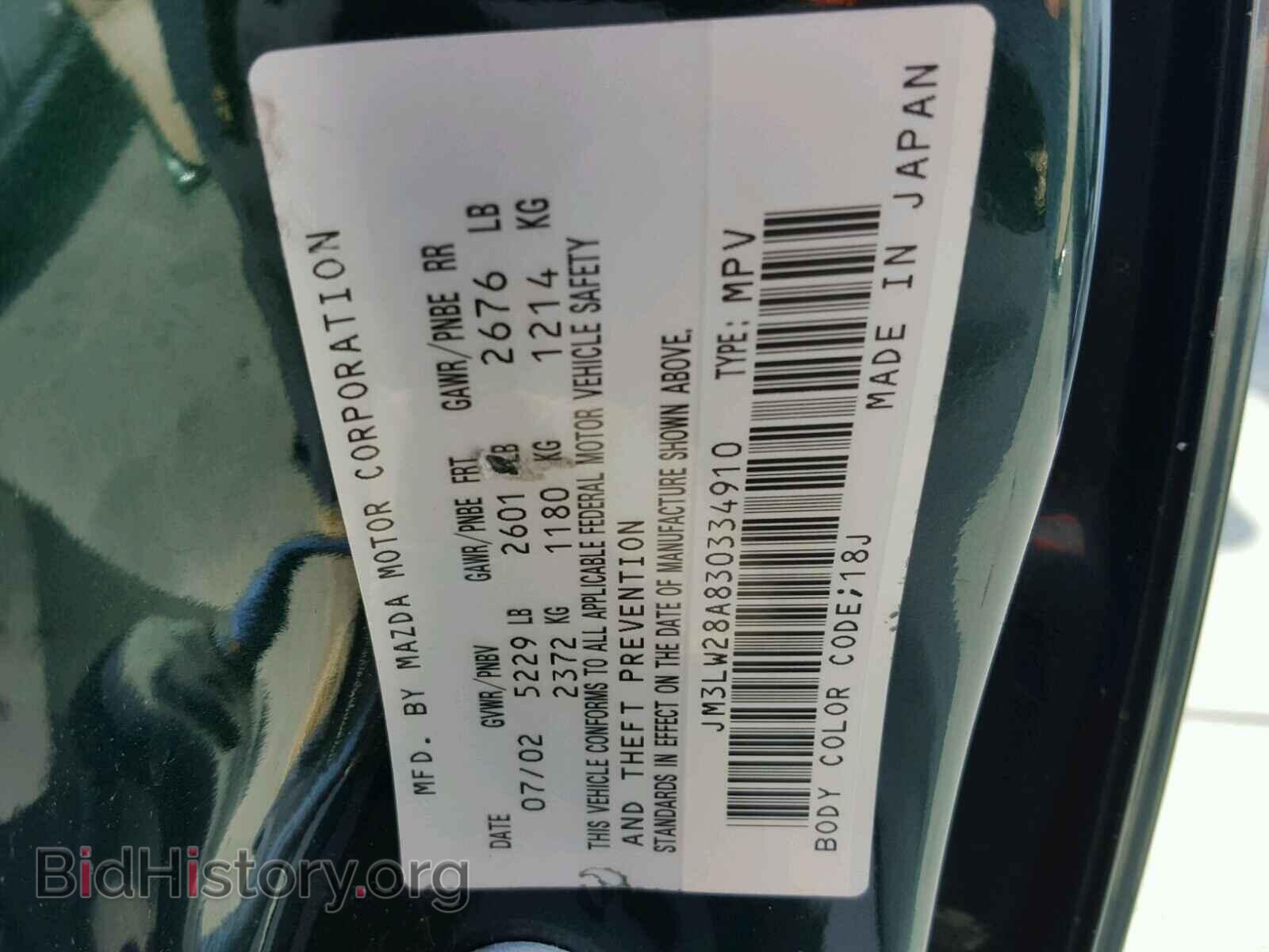 2003 MAZDA MPV - VIN: JM3LW28A830334910 - Photo 10