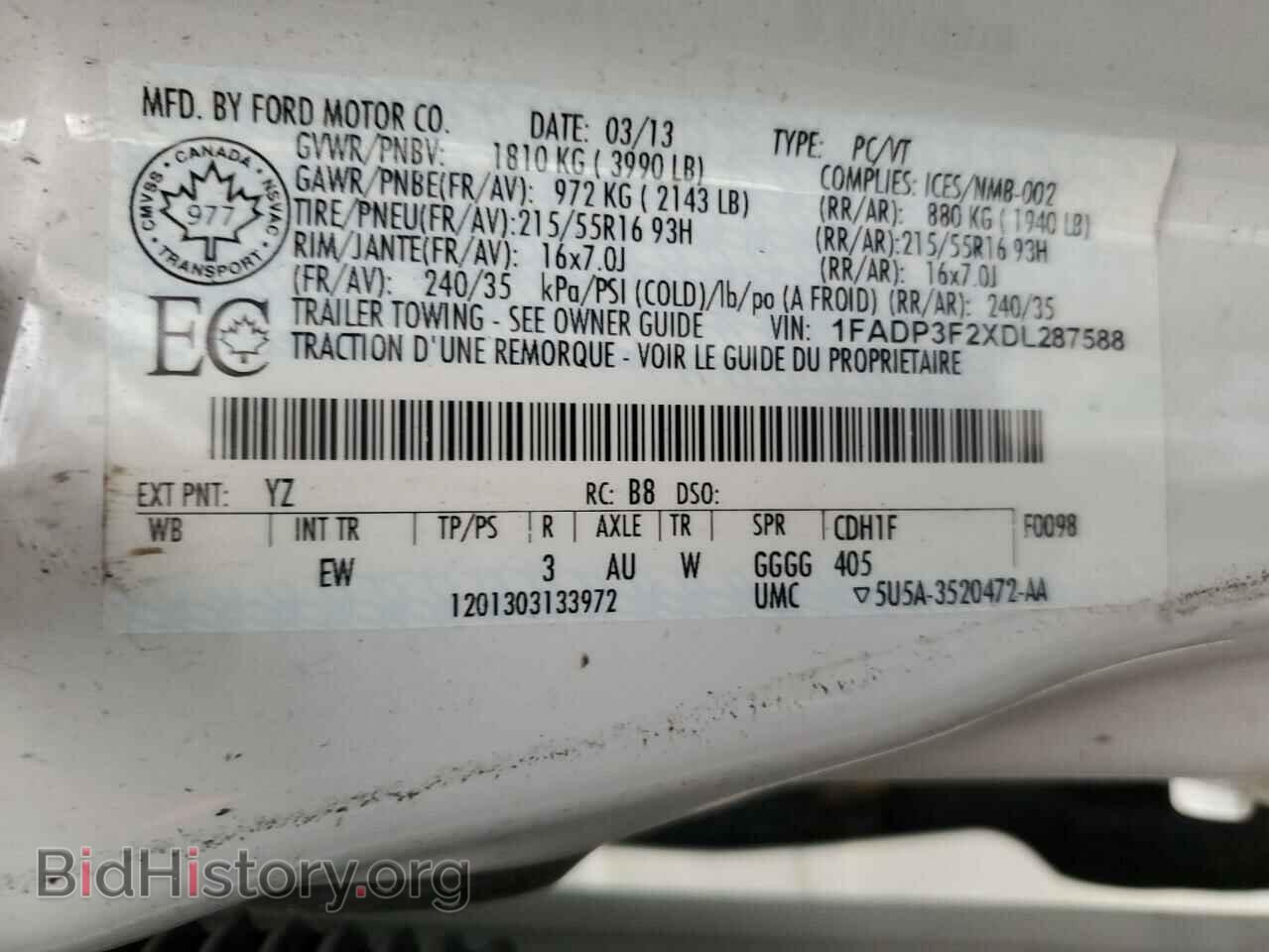 2013 FORD FOCUS - VIN: 1FADP3F2XDL287588 - Фото 12