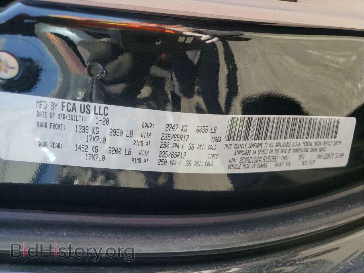 2020 CHRYSLER MINIVAN - VIN: 2C4RC1DG4LR151591 - Фото 10