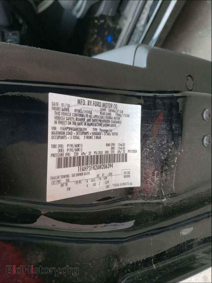 2010 FORD FOCUS - VIN: 1FAHP3FN2AW206394 - Фото 10