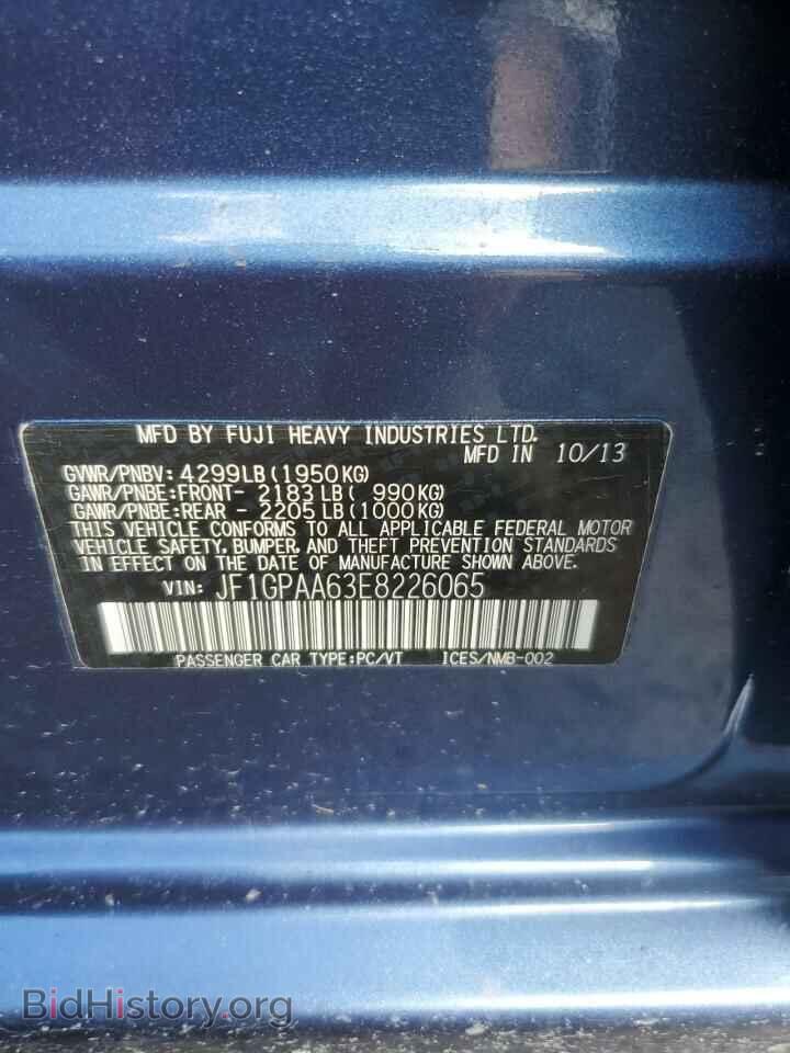 2014 SUBARU IMPREZA - VIN: JF1GPAA63E8226065 - Фото 13