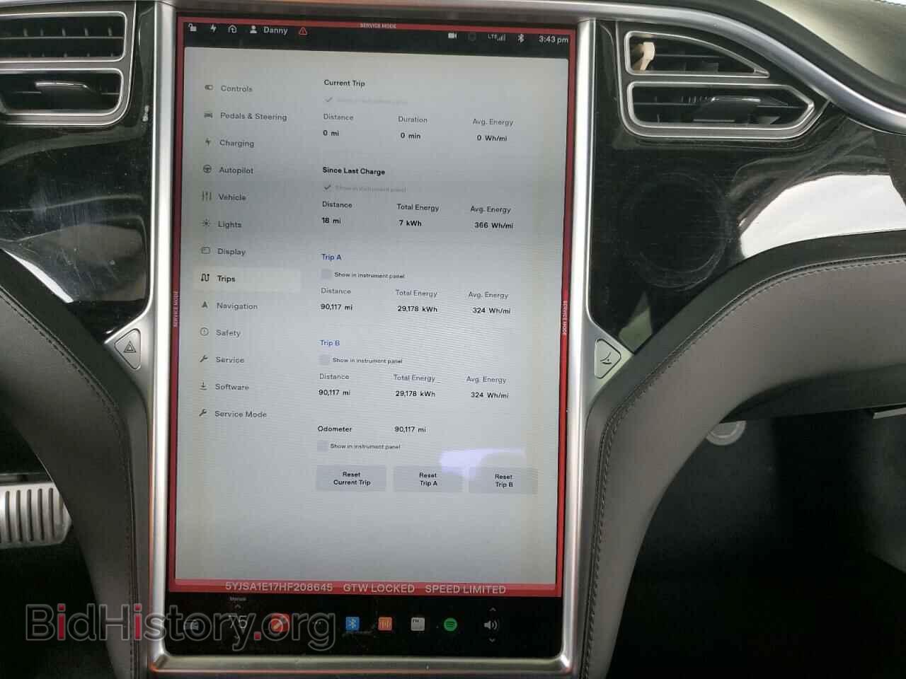 2017 TESLA MODEL S - VIN: 5YJSA1E17HF208645 - Фото 9