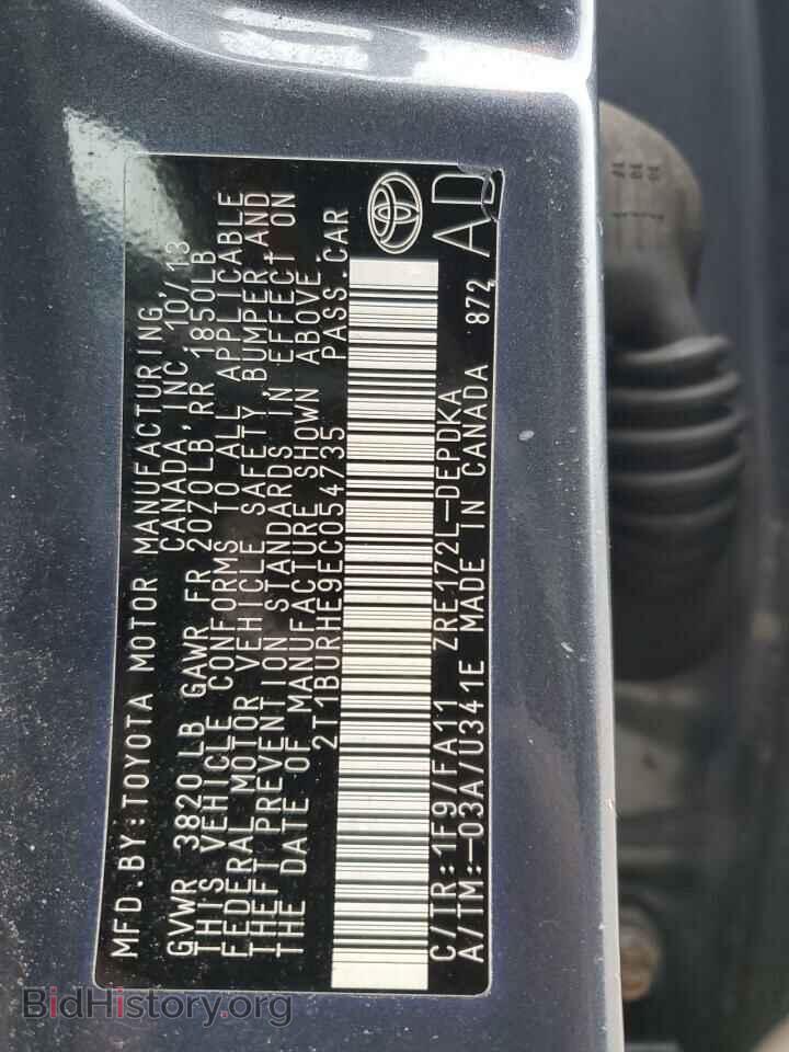 2014 TOYOTA COROLLA - VIN: 2T1BURHE9EC054735 - Фото 12