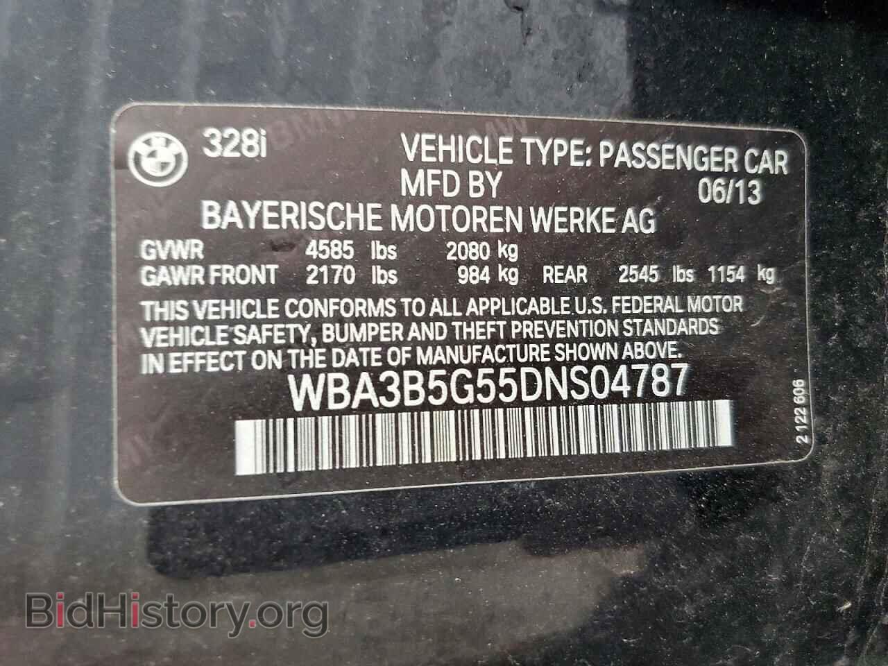 2013 BMW 3 SERIES - VIN: WBA3B5G55DNS04787 - Фото 12