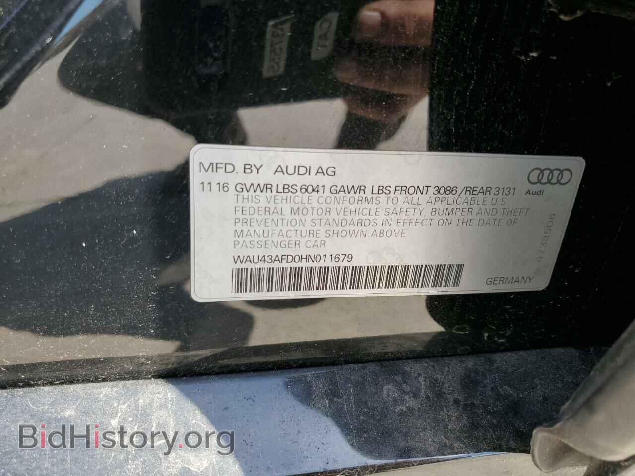 2017 AUDI A8 - VIN: WAU43AFD0HN011679 - Фото 13