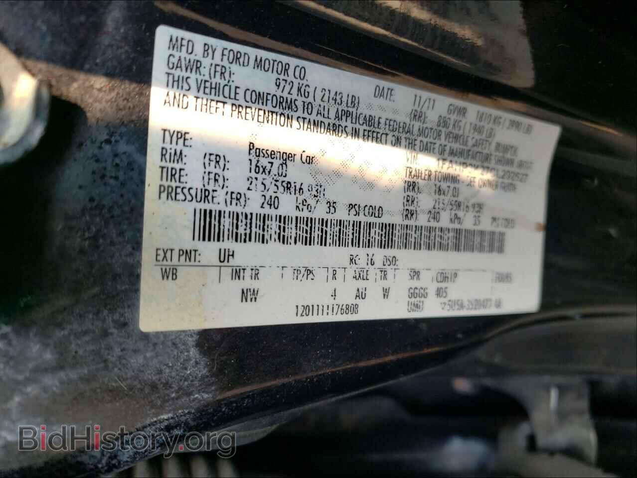 2012 FORD FOCUS - VIN: 1FAHP3K27CL292527 - Фото 10