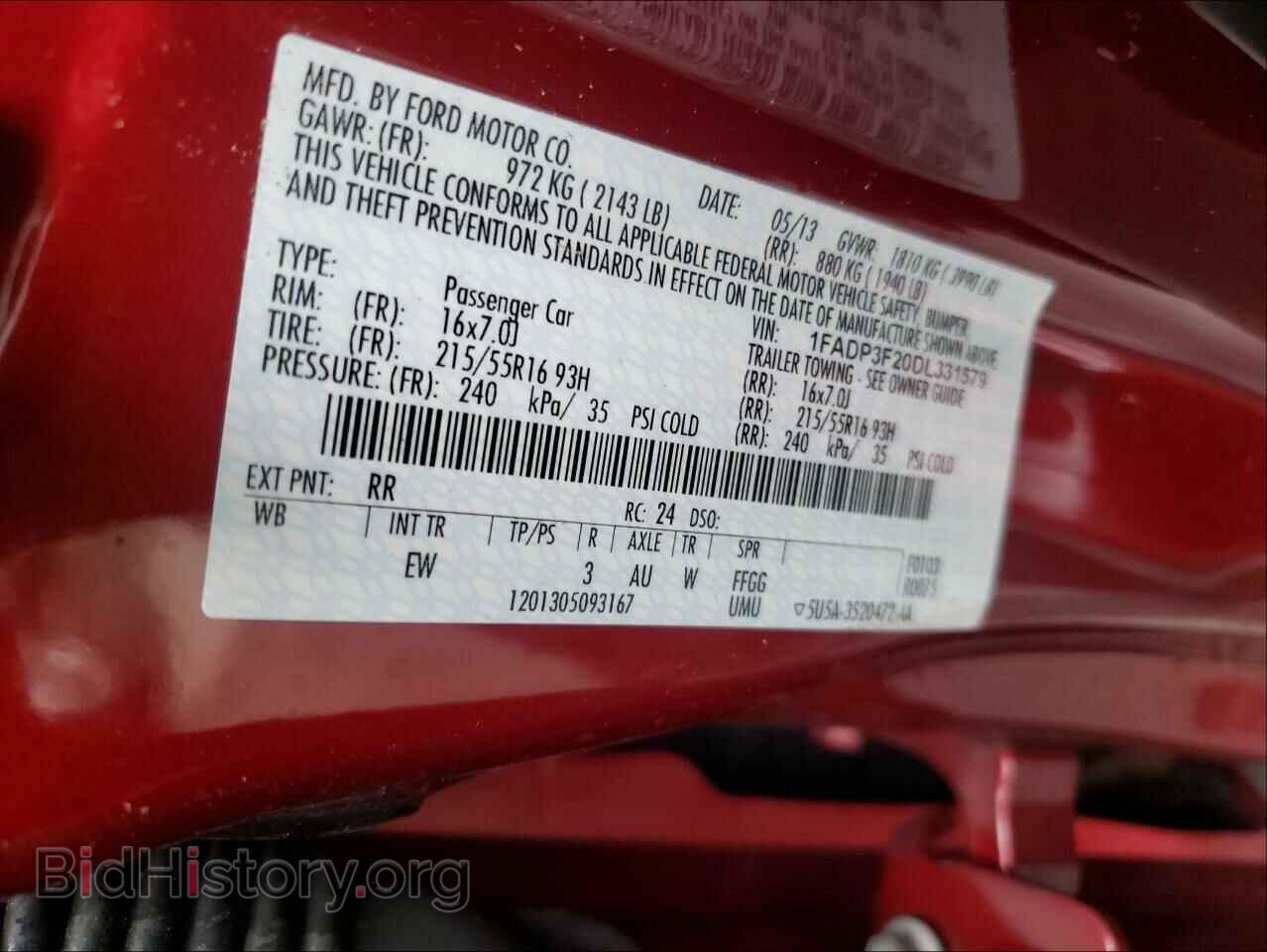 2013 FORD FOCUS - VIN: 1FADP3F20DL331579 - Фото 10