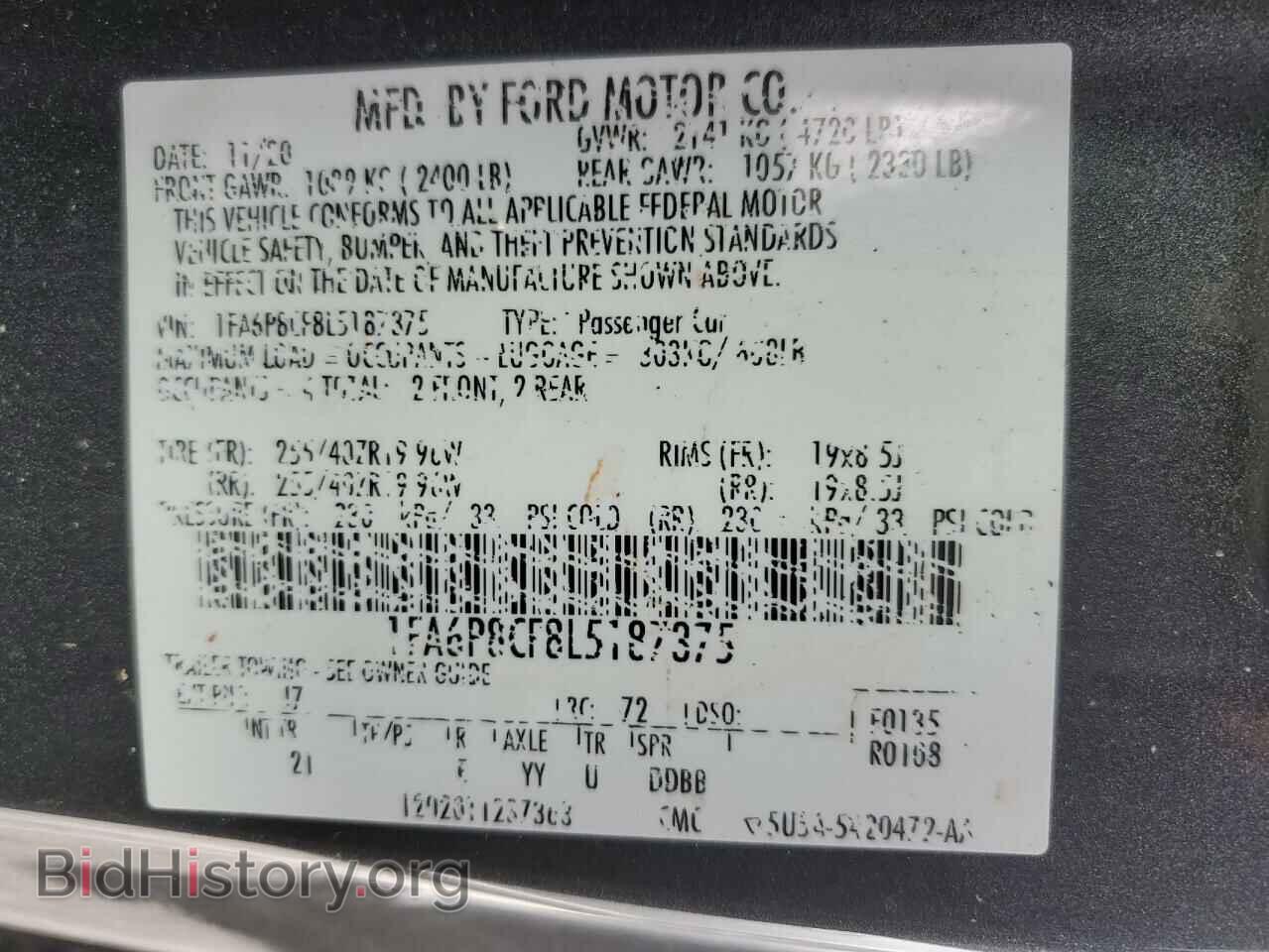 2020 FORD MUSTANG - VIN: 1FA6P8CF8L5187375 - Фото 13