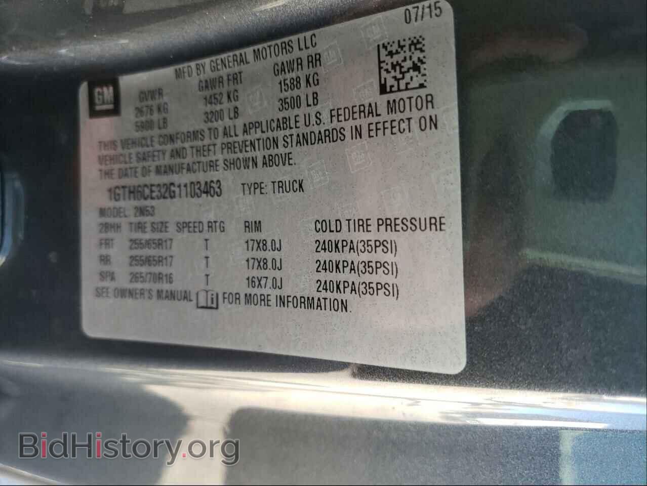 2016 GMC CANYON - VIN: 1GTH6CE32G1103463 - Фото 10
