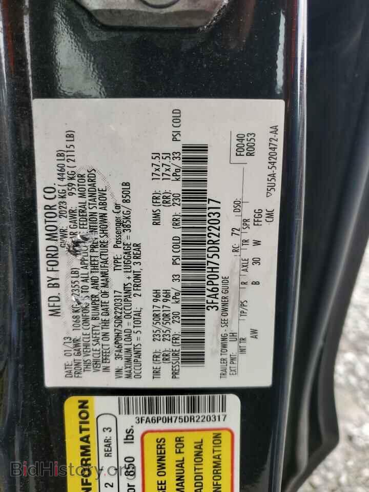2013 FORD FUSION - VIN: 3FA6P0H75DR220317 - Фото 13