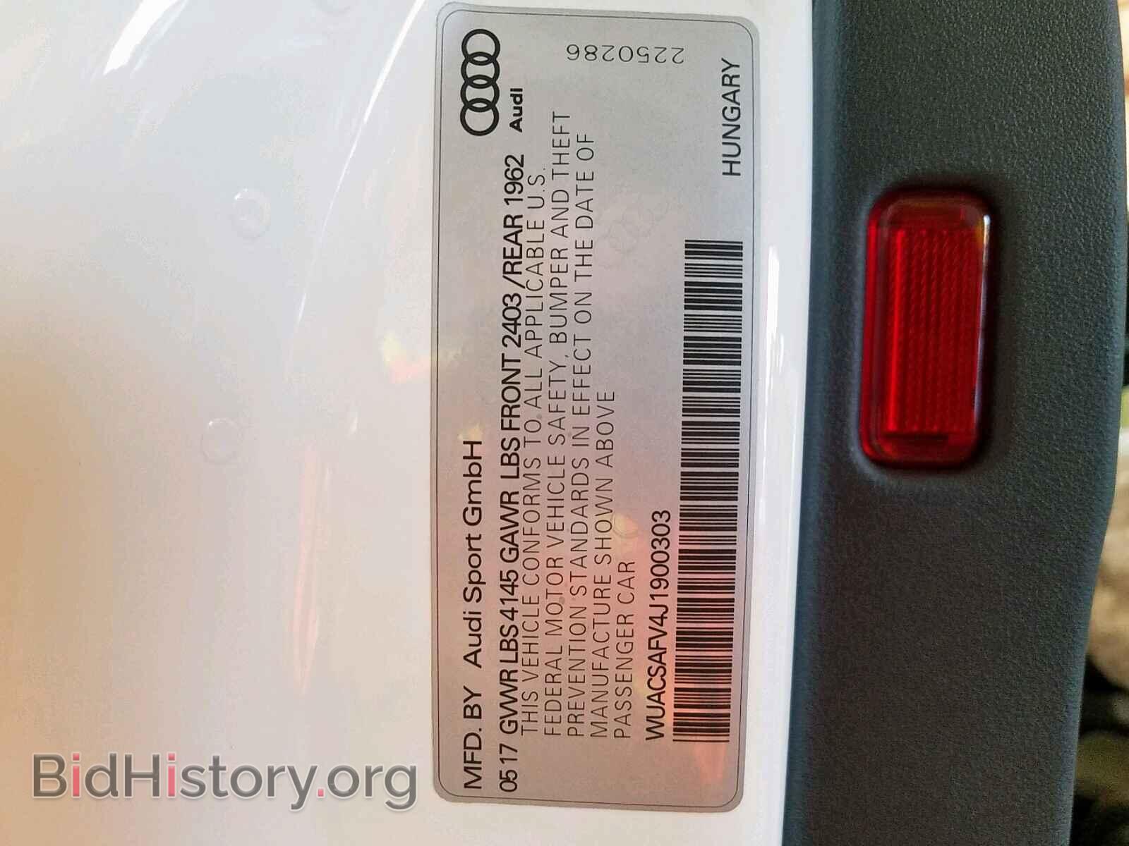 2018 AUDI TT - VIN: WUACSAFV4J1900303 - Фото 10