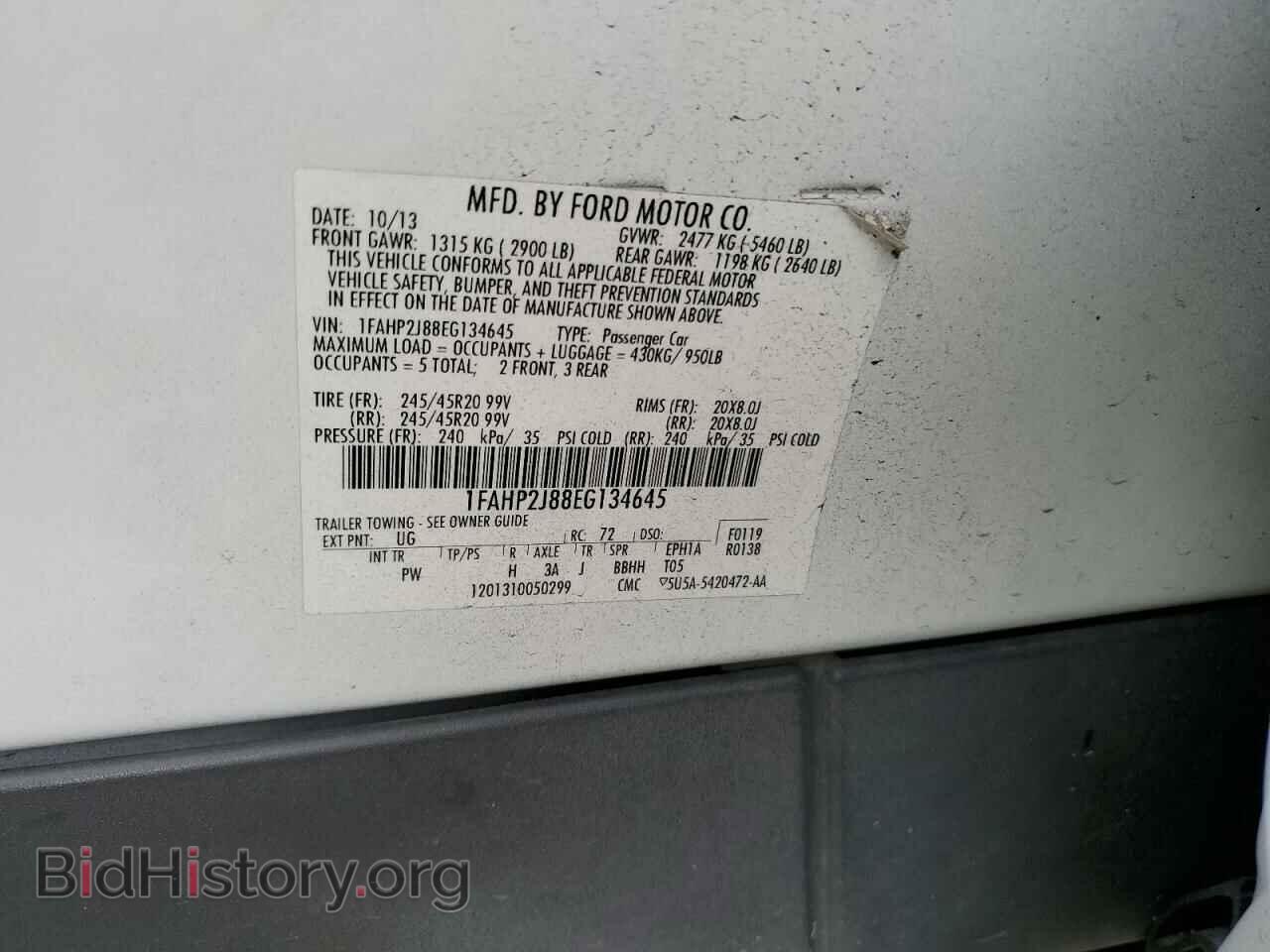 2014 FORD TAURUS - VIN: 1FAHP2J88EG134645 - Photo 12
