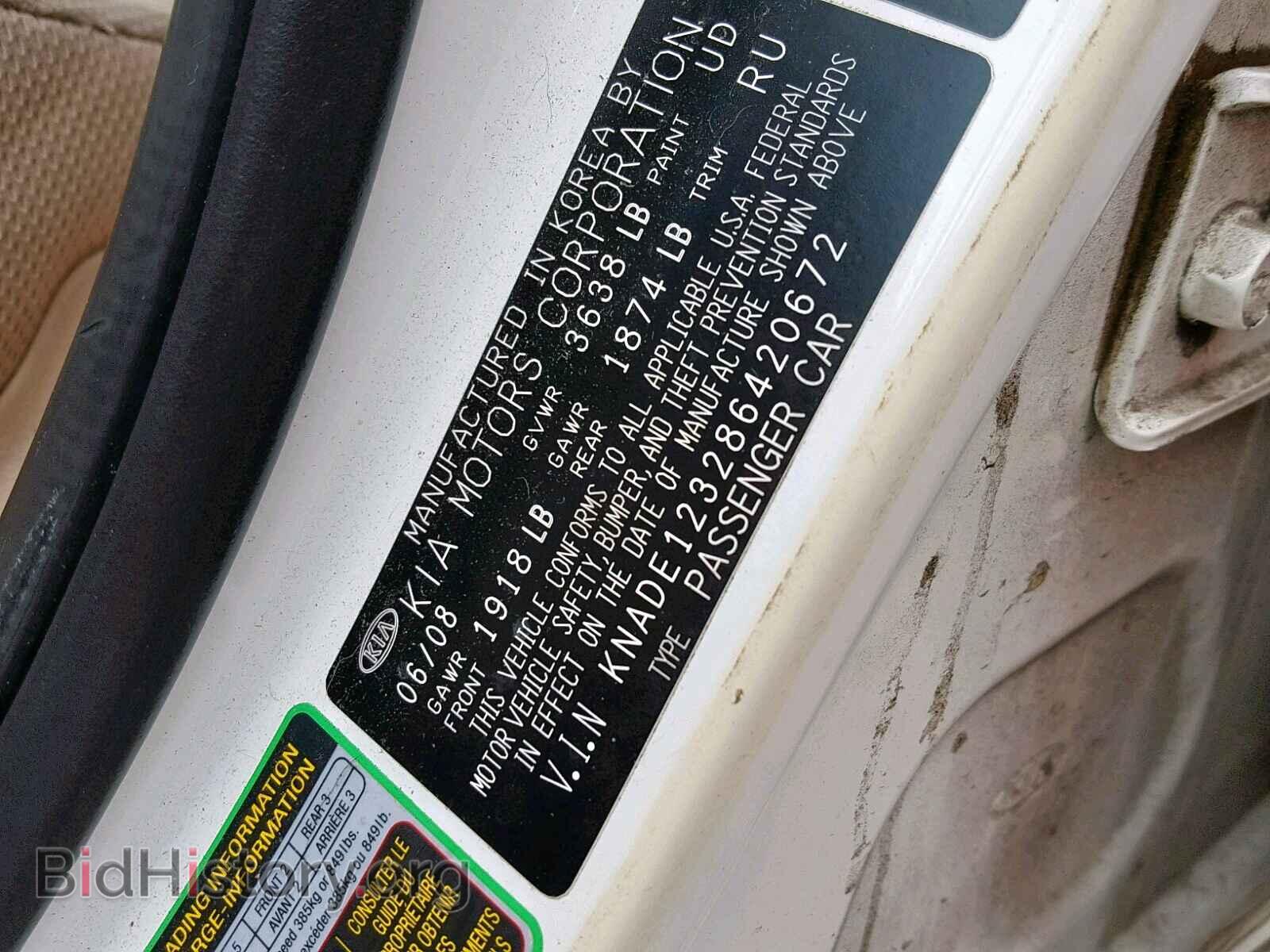 2008 KIA RIO BASE - VIN: KNADE123286420672 - Фото 10