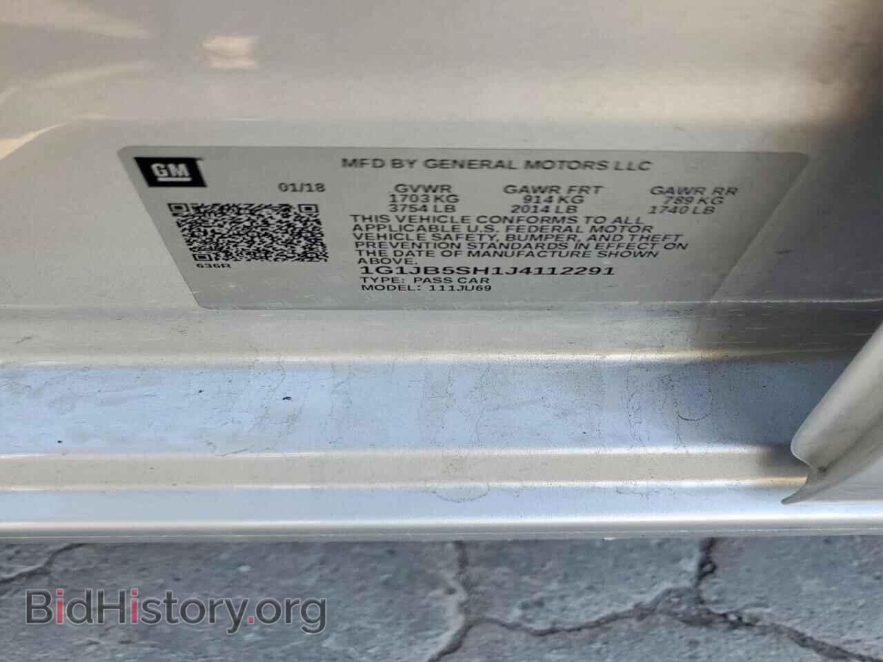2018 CHEVROLET SONIC - VIN: 1G1JB5SH1J4112291 - Фото 12