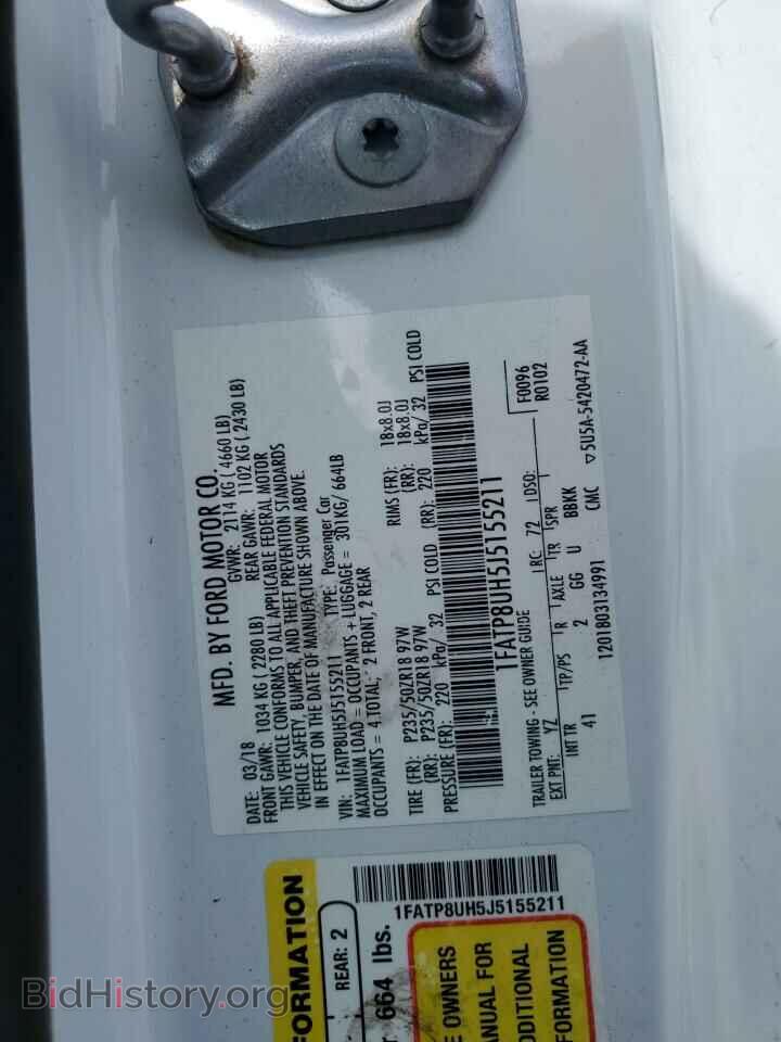 2018 FORD ALL Models - VIN: 1FATP8UH5J5155211 - Фото 12
