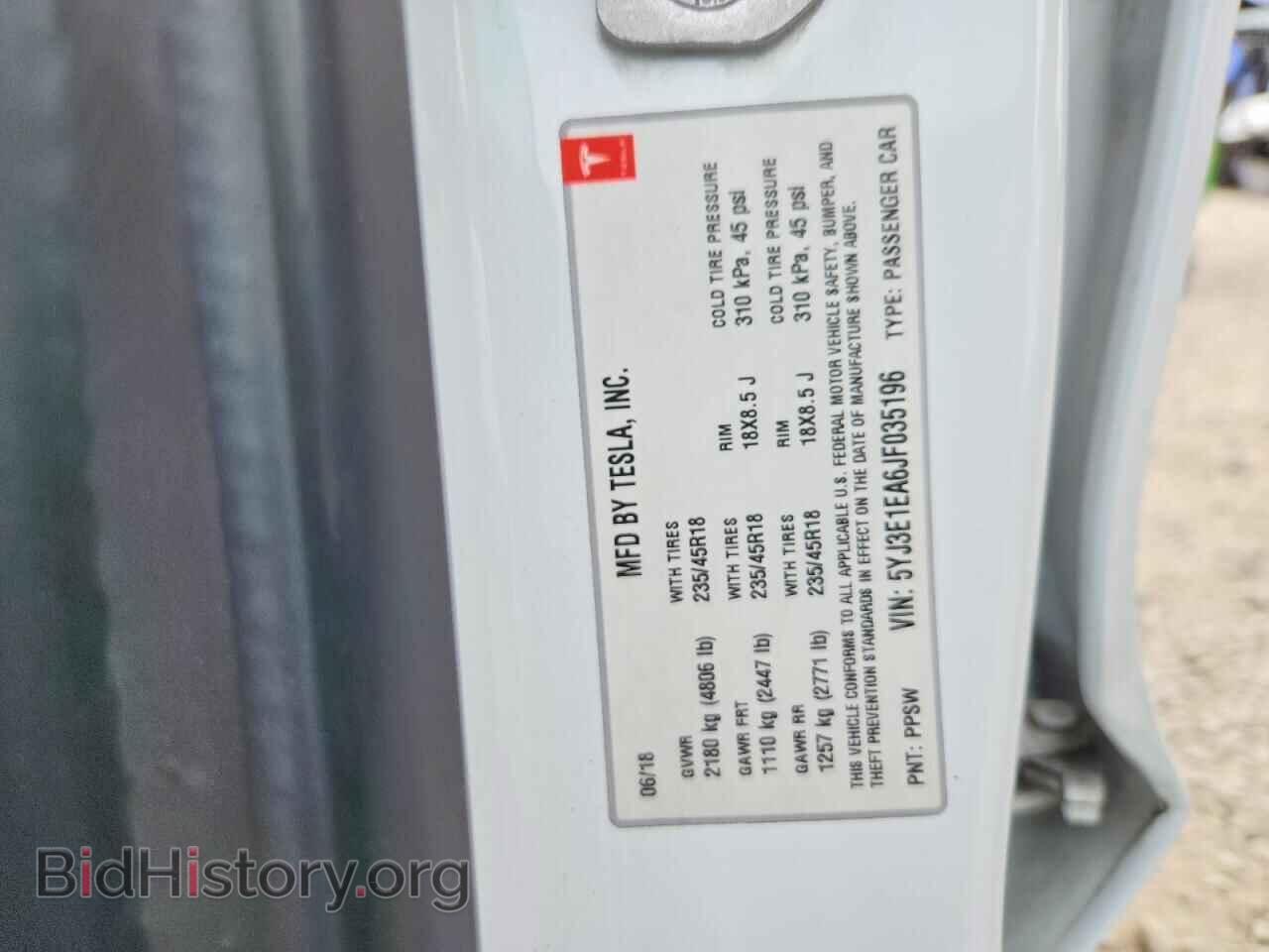 2018 TESLA MODEL 3 - VIN: 5YJ3E1EA6JF035196 - Photo 12