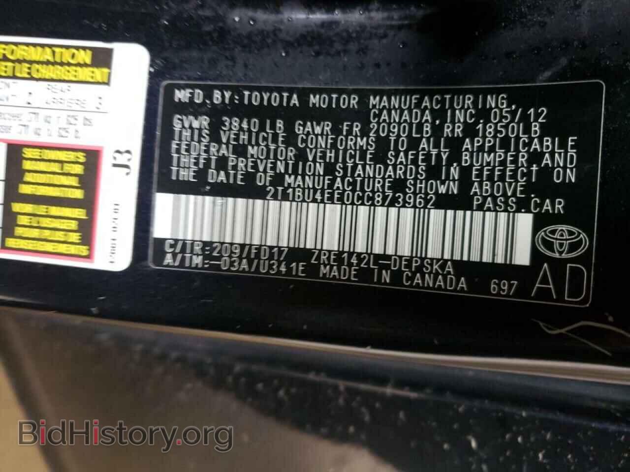 2012 TOYOTA COROLLA - VIN: 2T1BU4EE0CC873962 - Photo 10