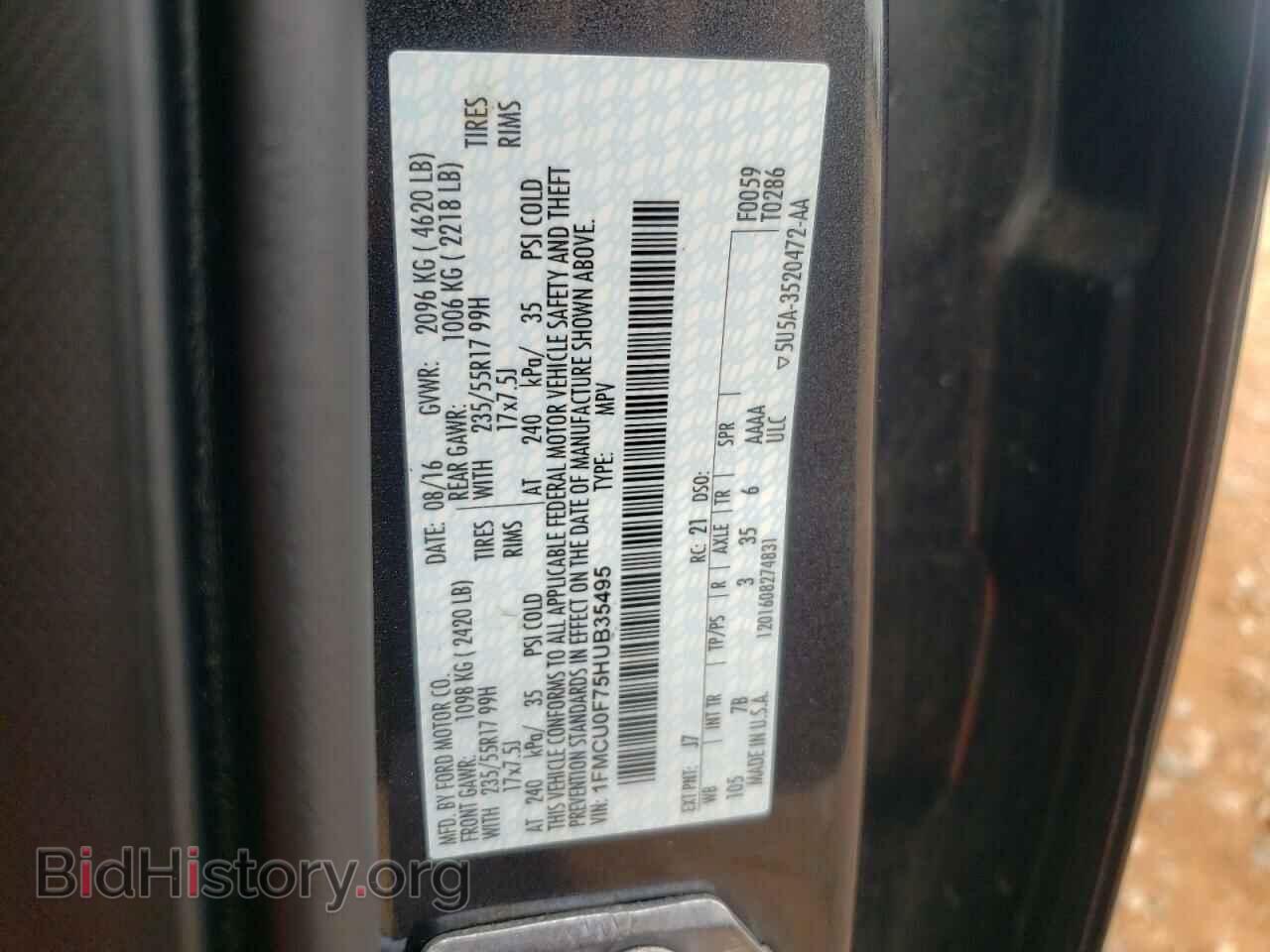 2017 FORD ESCAPE - VIN: 1FMCU0F75HUB35495 - Photo 10