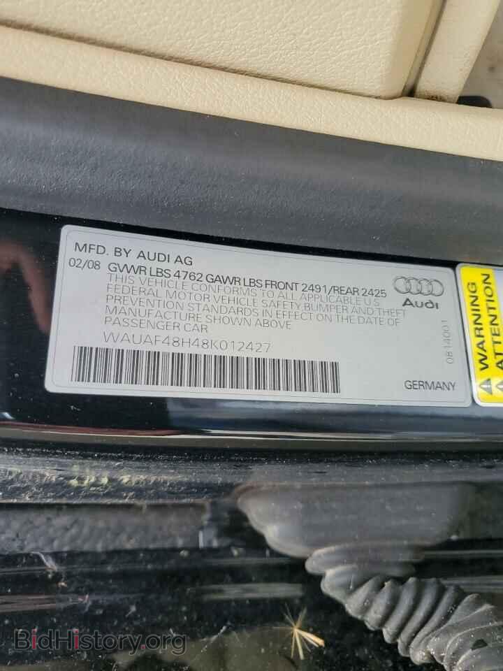 2008 AUDI A4 - VIN: WAUAF48H48K012427 - Фото 12