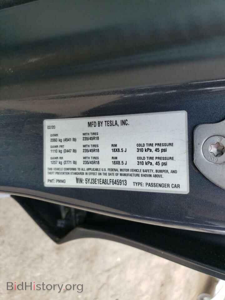 2020 TESLA MODEL 3 - VIN: 5YJ3E1EA8LF645913 - Фото 10
