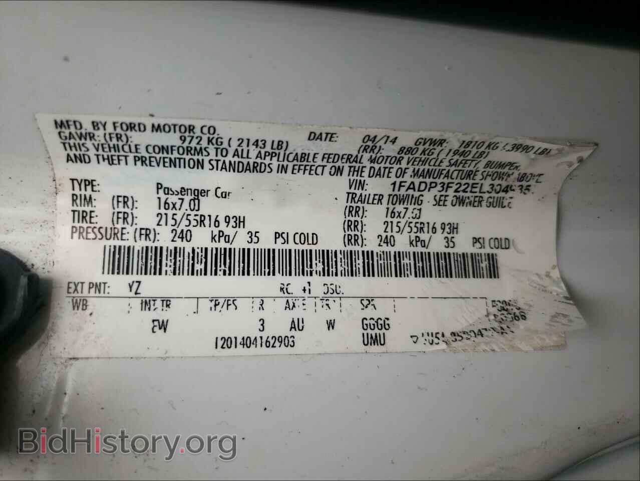 2014 FORD FOCUS - VIN: 1FADP3F22EL304935 - Photo 10