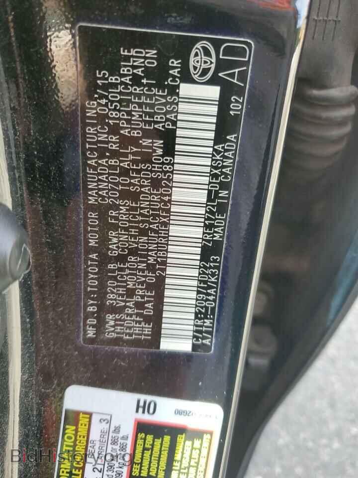 2015 TOYOTA COROLLA - VIN: 2T1BURHEXFC402589 - Фото 13