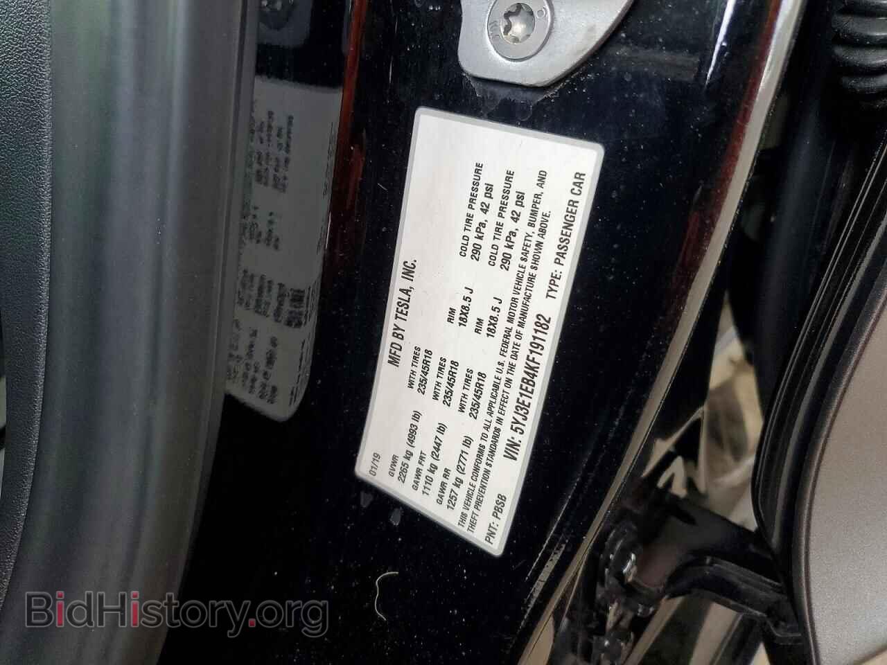 2019 TESLA MODEL 3 - VIN: 5YJ3E1EB4KF191182 - Photo 12