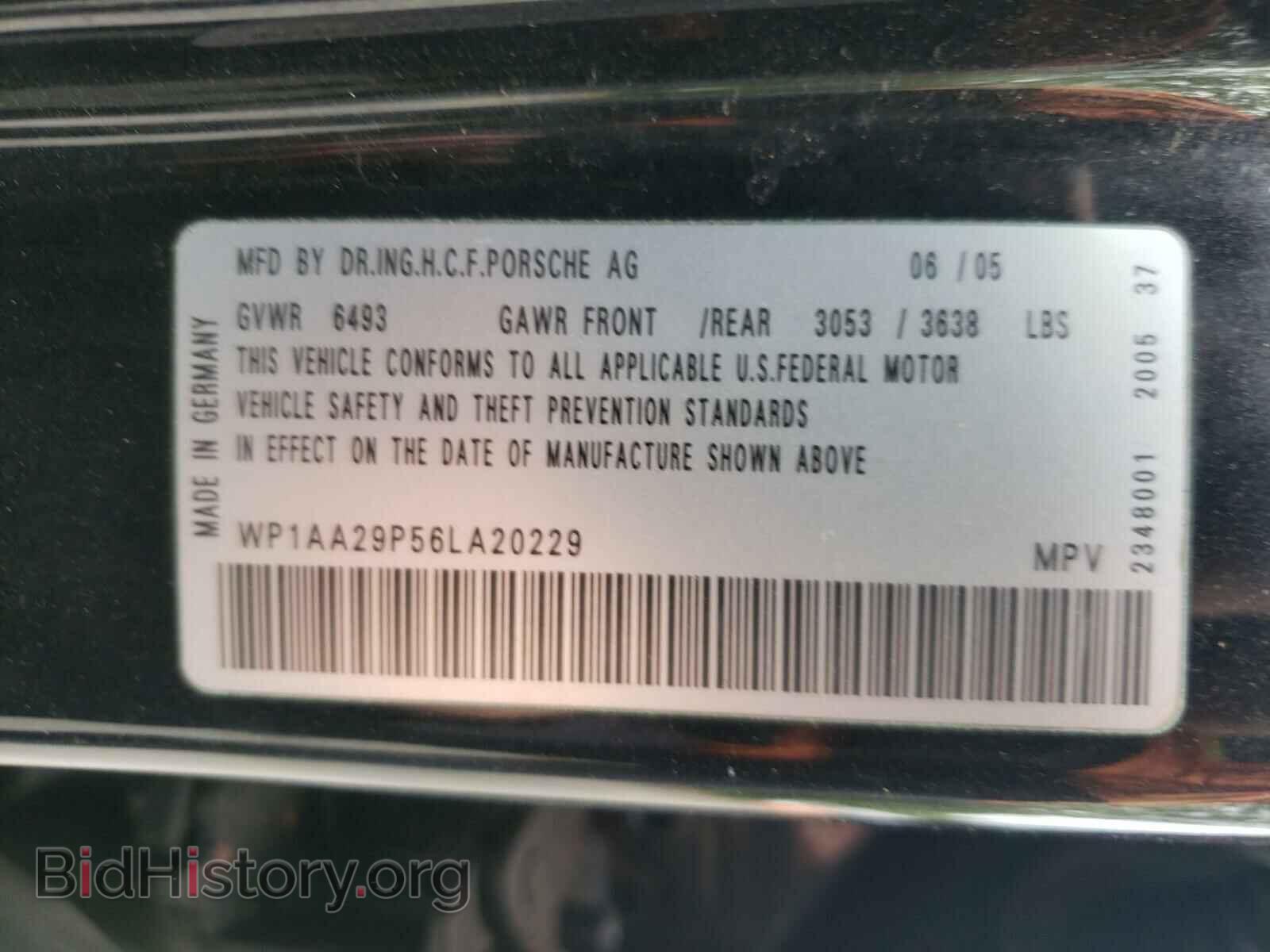2006 PORSCHE CAYENNE - VIN: WP1AA29P56LA20229 - Фото 10
